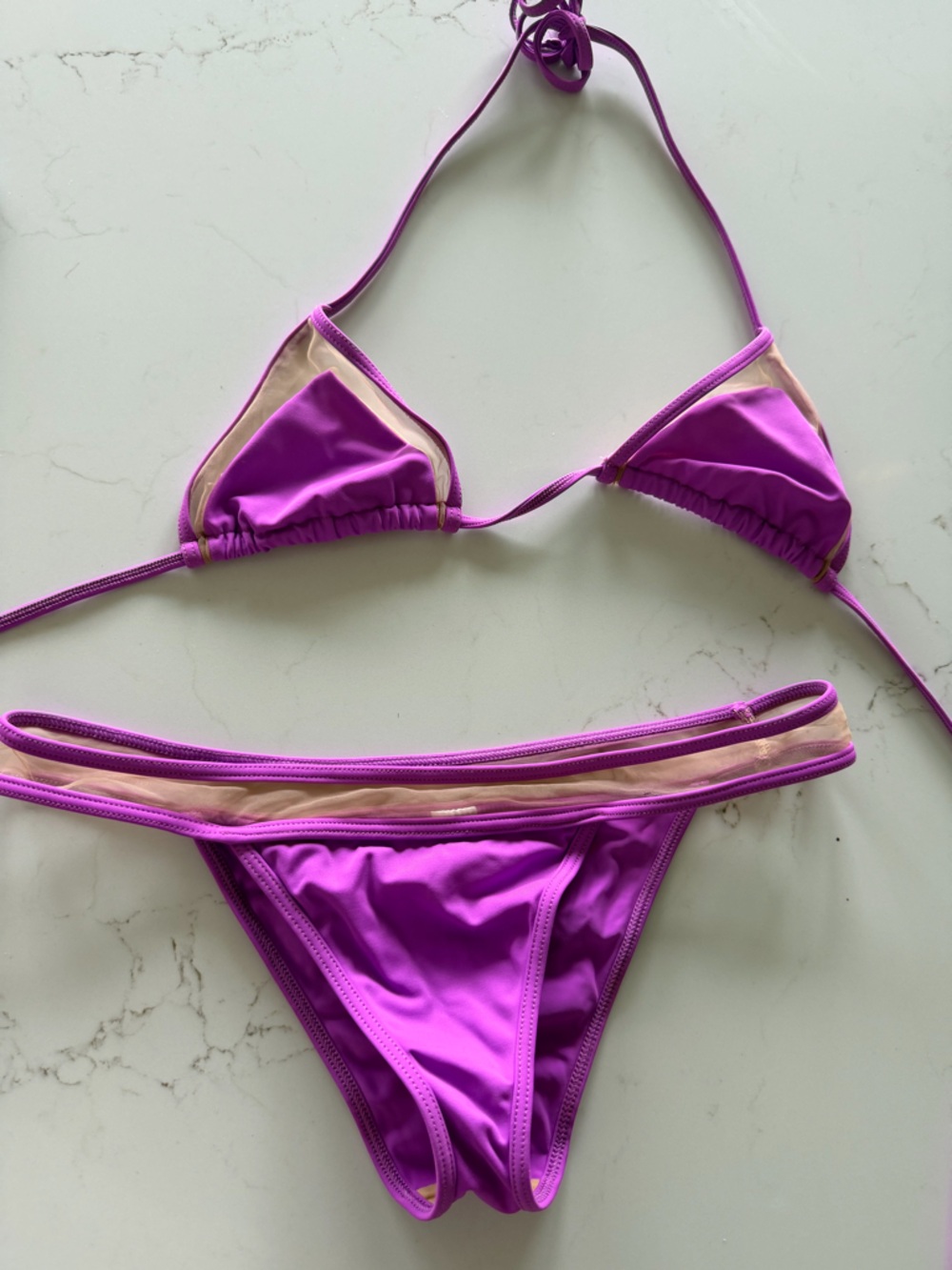 Two-Piece Purple & Nude Bikini Set